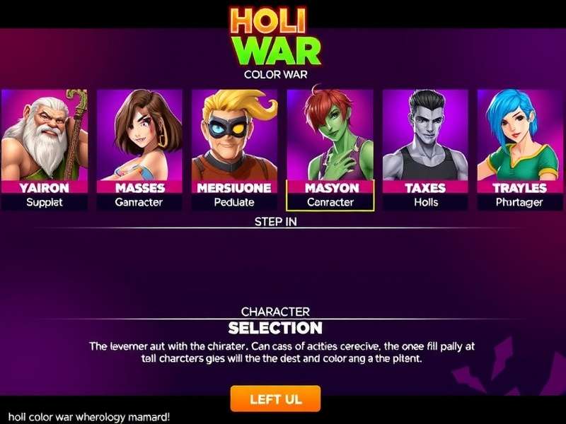 Holi Color War Diverse Character Roster Holi Color War Character Selection